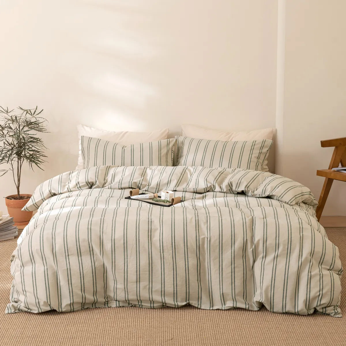 Strips Cotton Duvet Cover Set