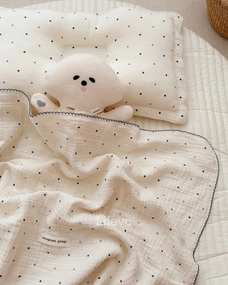 Dot Delight 4 Layers Gauze 100% Cotton Muslin Baby Blanket