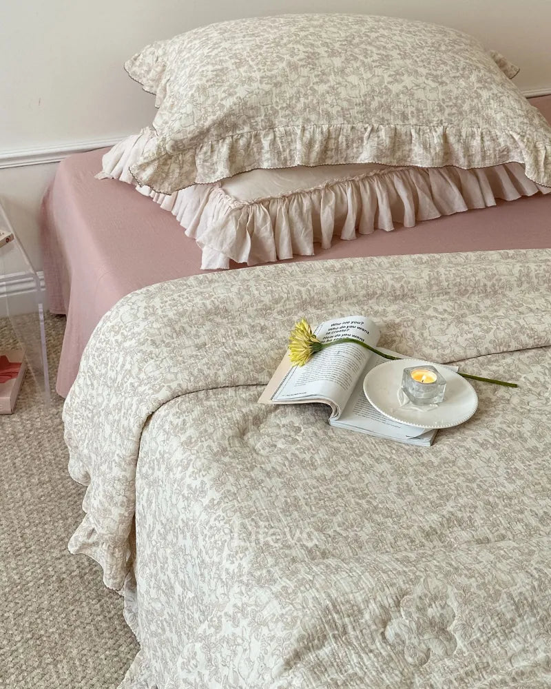 Dreamy Forest Cozy 100% Cotton Muslin Ruffled Baby Quilt