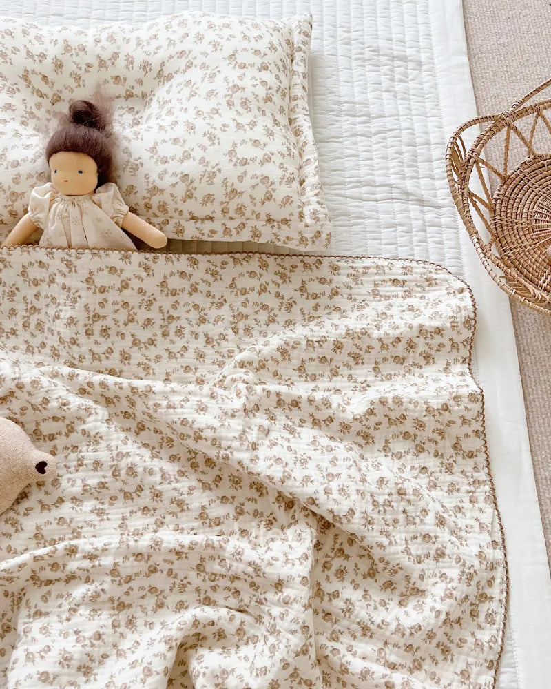 Floral Lullaby Lightweight 100% Cotton Muslin Baby Blanket
