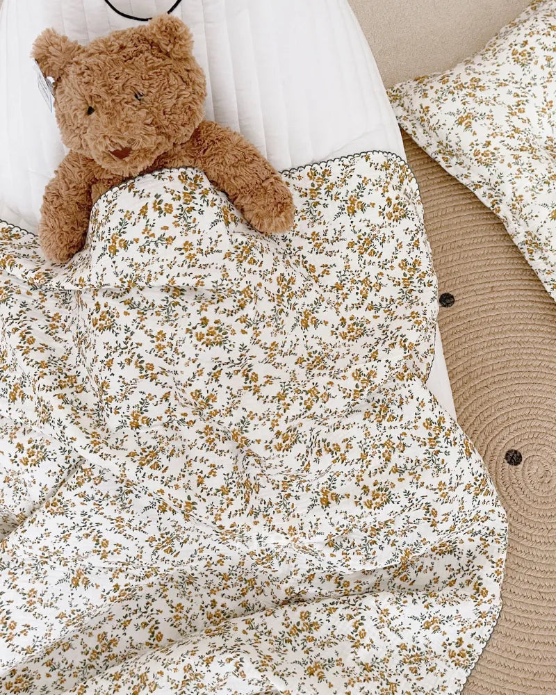 Hibiscus Haven Soft Luxury 100% Cotton Muslin Baby Blanket