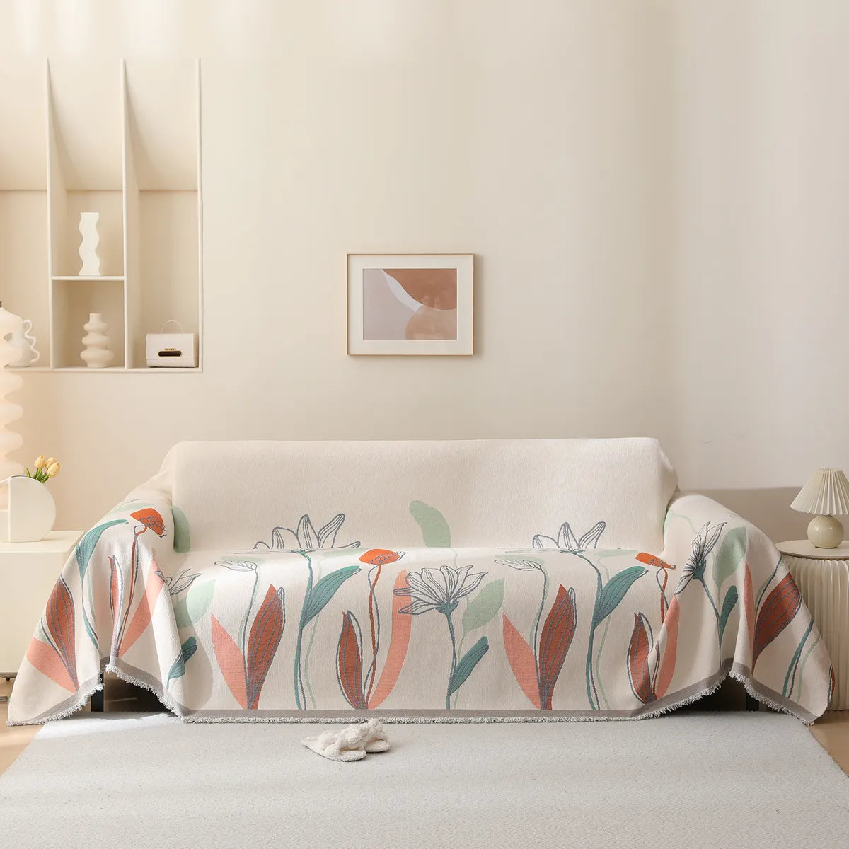 Dual Bloom Tear Resistant Reversible Chenille Sofa Slipcover