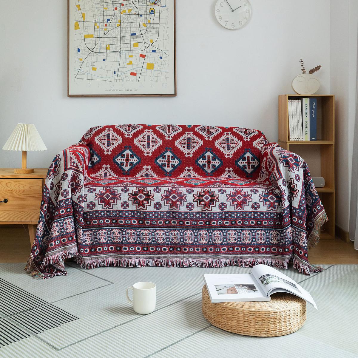 Rustic Bliss Soft Comfortable Boho 100% Cotton Sofa Slipcover