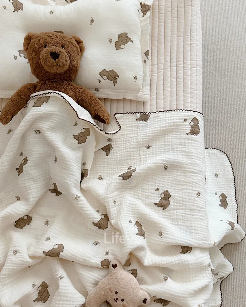 LC Cotton Swaddle Blankets for Newborn Infant Nursery Quilts