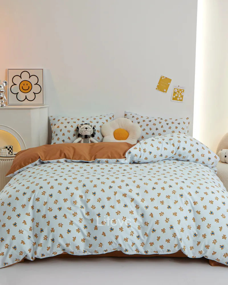 LC Duvet Cover Kids Girl Kawaii Print Bedding Set