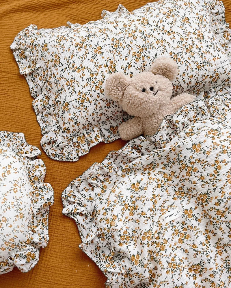 LC Toddler Pillowcase Ruffle Edge Hibiscus Flowers Soft