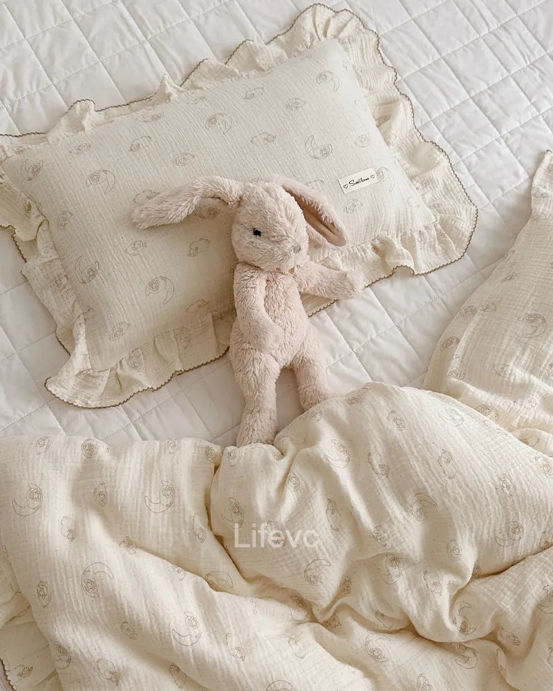 LC Washable Durable Cotton Muslin Ruffle Baby Toddler Pillowcase