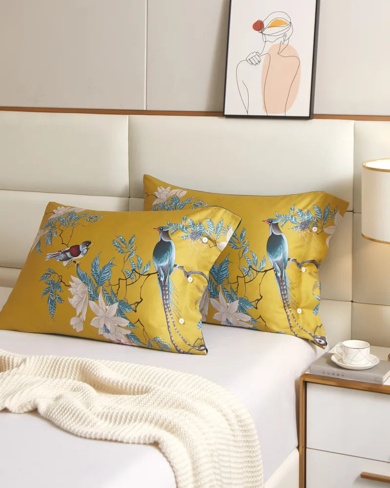 Luxurious Garden Melody Soft Touch Egyptian Cotton Pillowcase