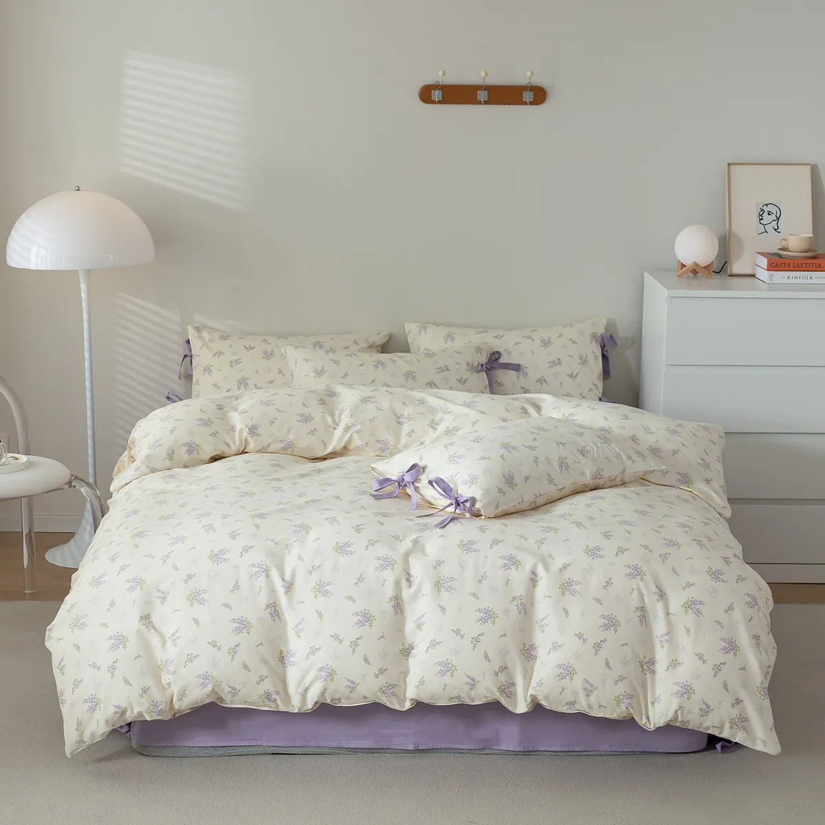 lavender flower duvet cover Luxury Lavender Floral Organic Cotton Duvet Cover Set