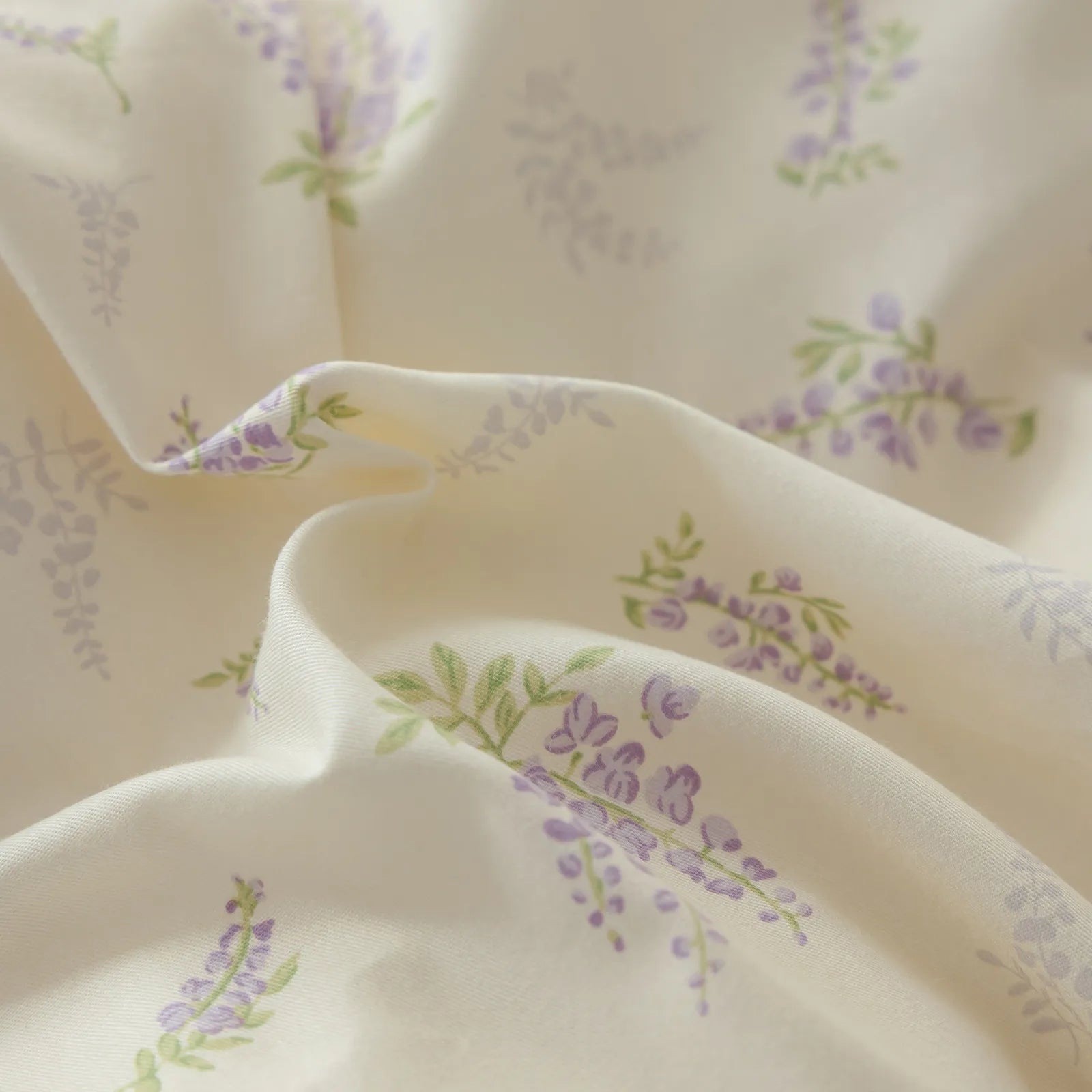 Elegant Lavender Luxurious Floral 100% Cotton Duvet Cover Set