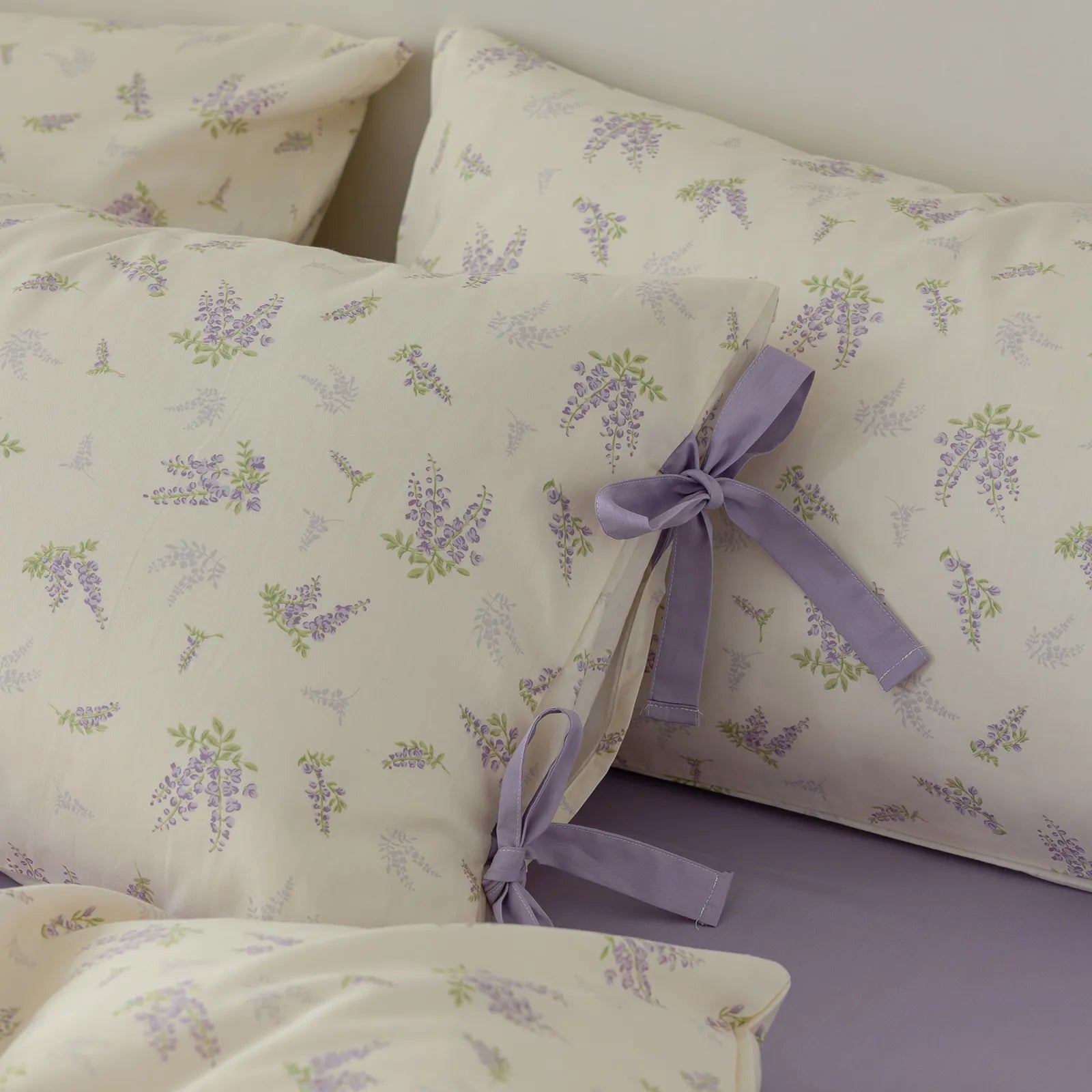 Elegant Lavender Luxurious Floral 100% Cotton Duvet Cover Set
