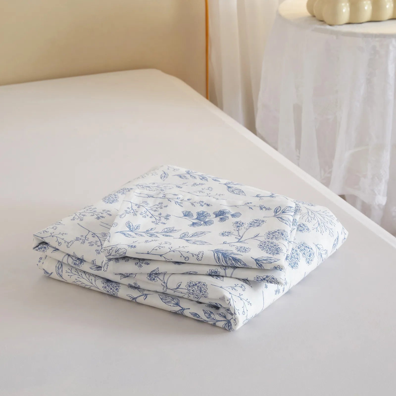 Tranquil Petal Cozy Soft Floral 100% Cotton Duvet Cover Set