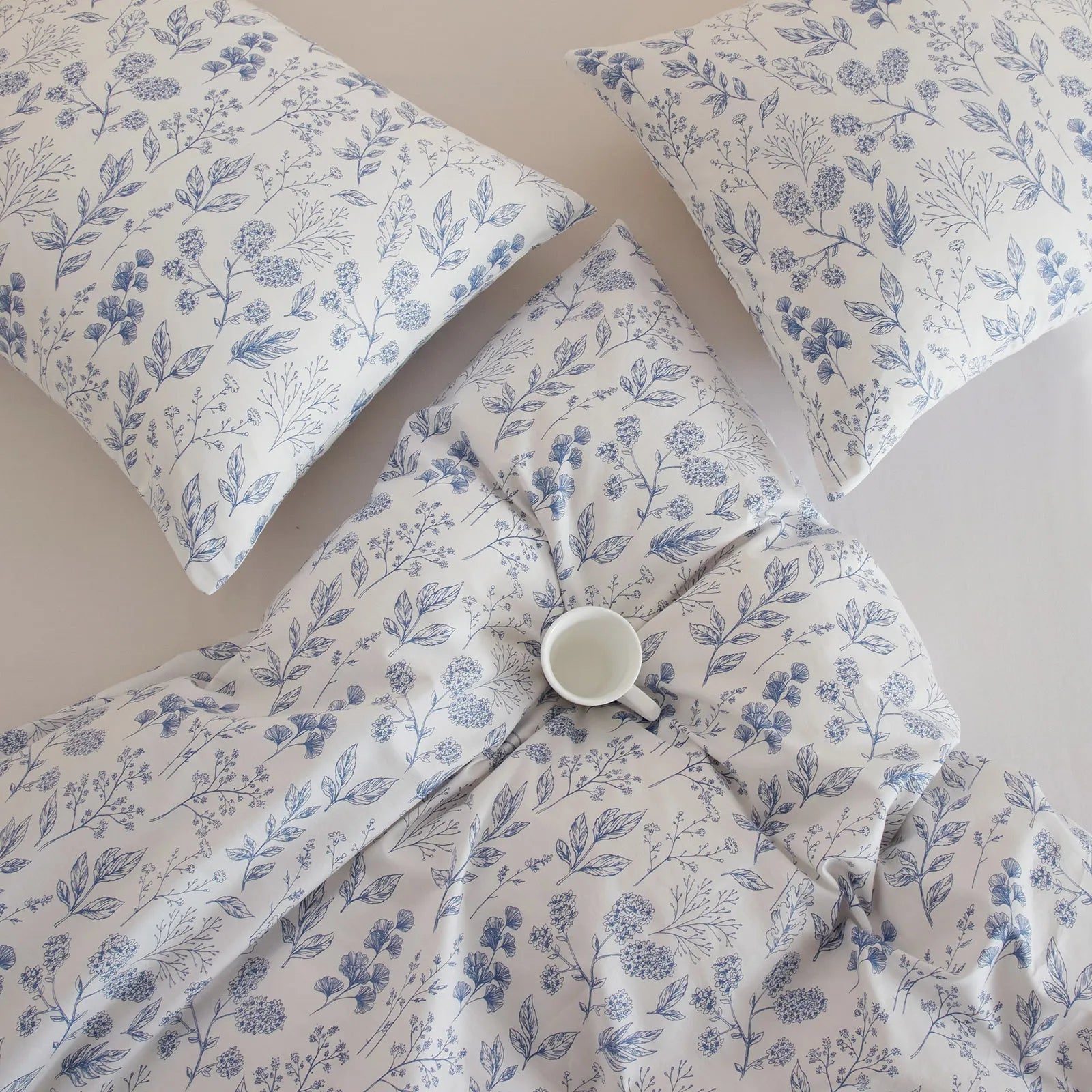 Tranquil Petal Cozy Soft Floral 100% Cotton Duvet Cover Set