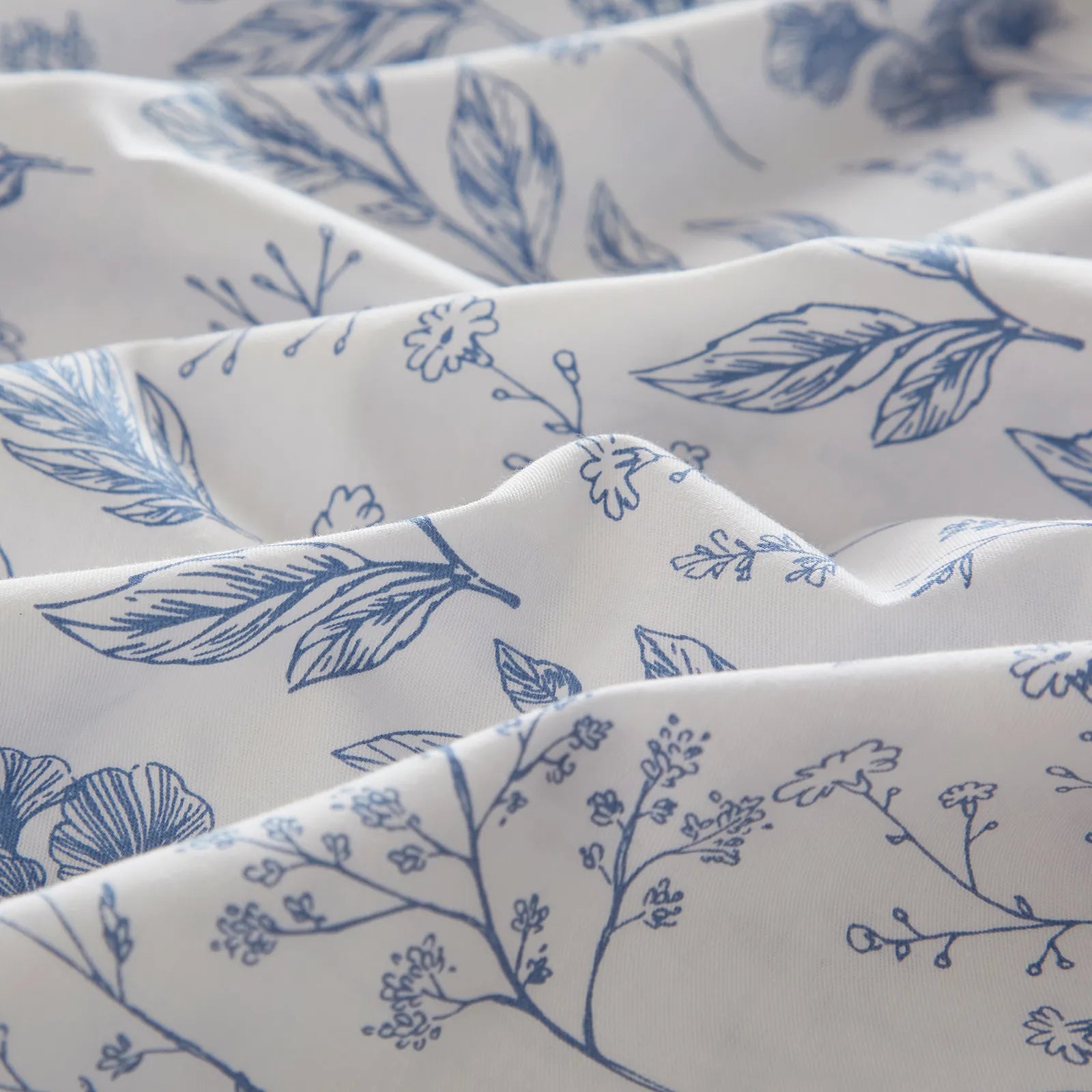 Tranquil Petal Cozy Soft Floral 100% Cotton Duvet Cover Set