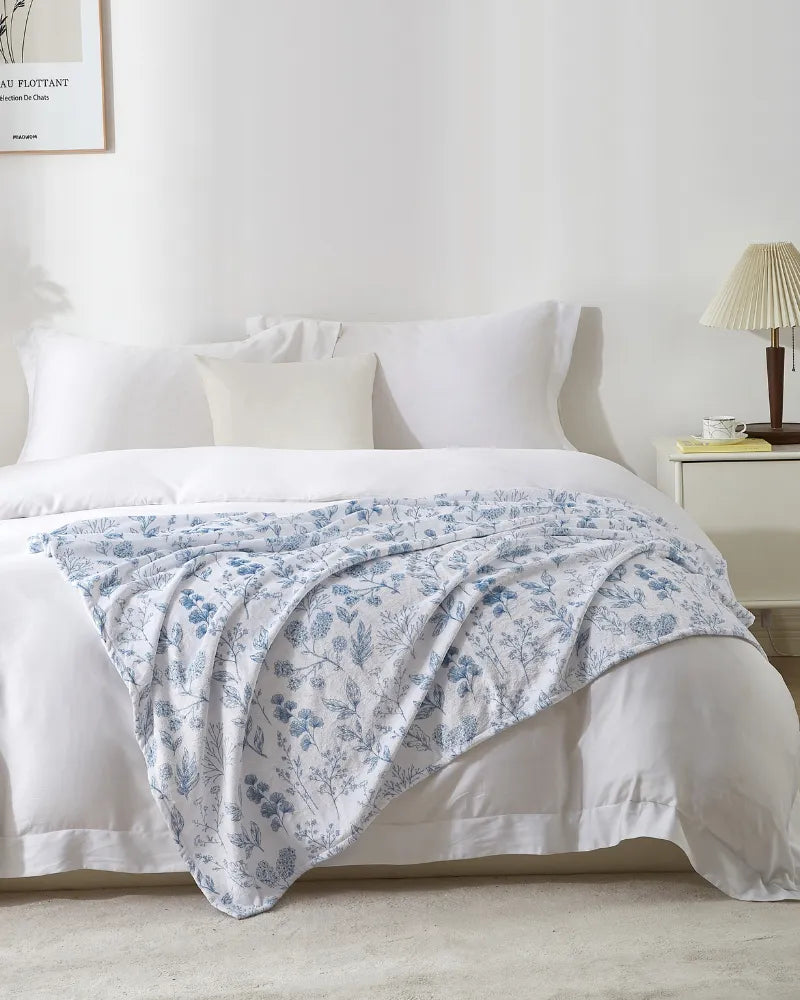 Blue Serenity Soft Touch Exquisite Flannel Blanket