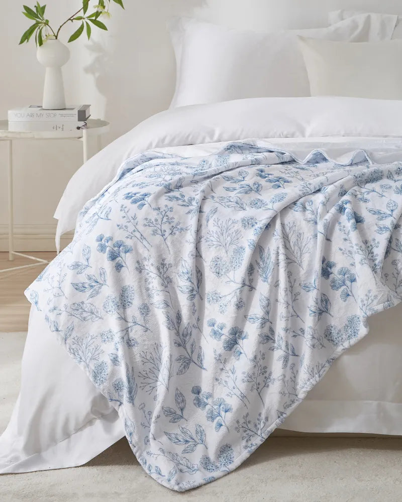 Blue Serenity Soft Touch Exquisite Flannel Blanket