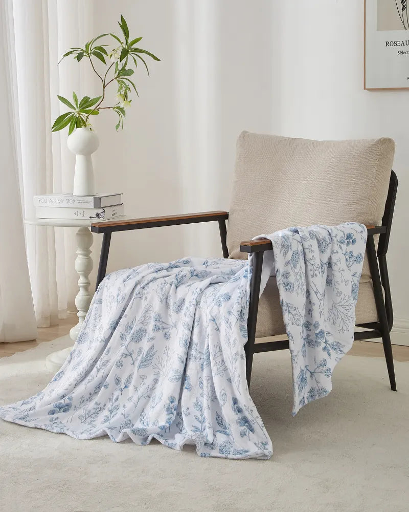 Blue Serenity Soft Touch Exquisite Flannel Blanket