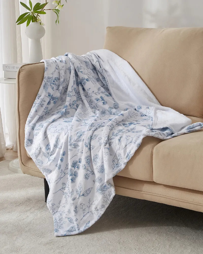 Blue Serenity Soft Touch Exquisite Flannel Blanket