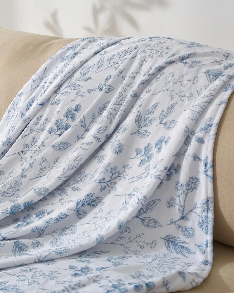 Blue Serenity Soft Touch Exquisite Flannel Blanket