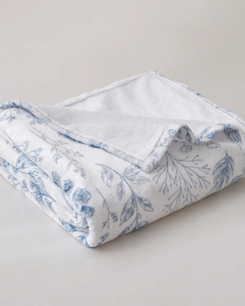 Blue Serenity Soft Touch Exquisite Flannel Blanket