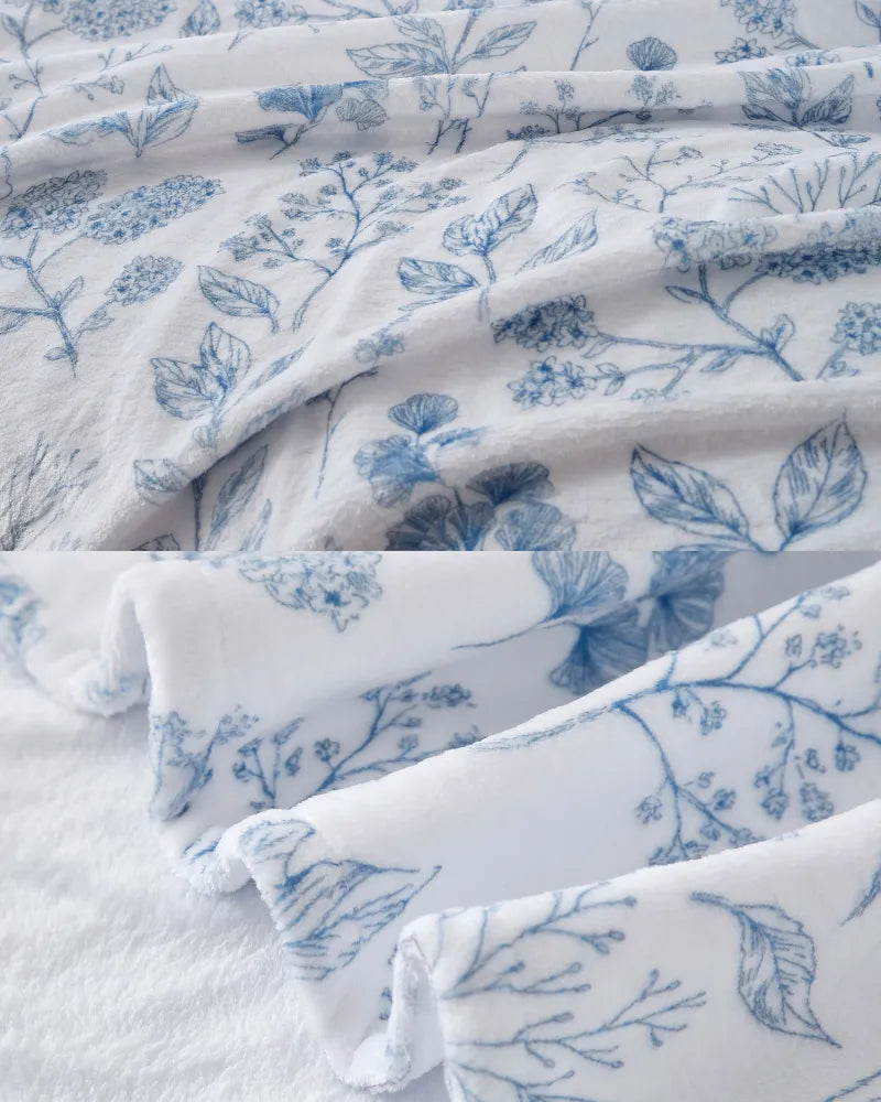 Blue Serenity Soft Touch Exquisite Flannel Blanket