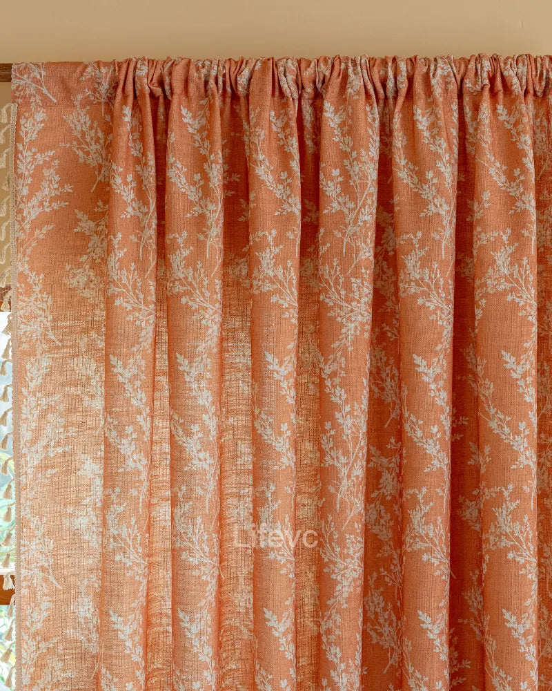 Citrus Fragrance Luxurious Floral Sheer Curtains