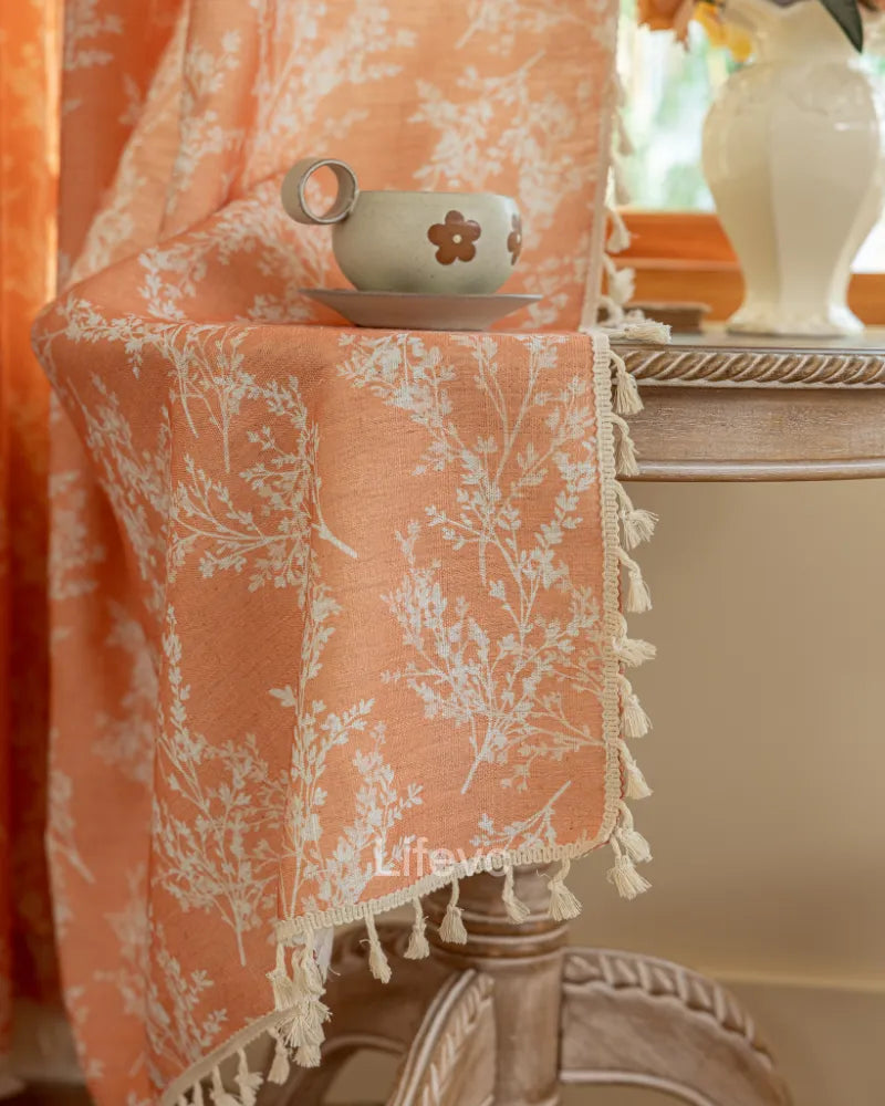 Citrus Fragrance Luxurious Floral Sheer Curtains