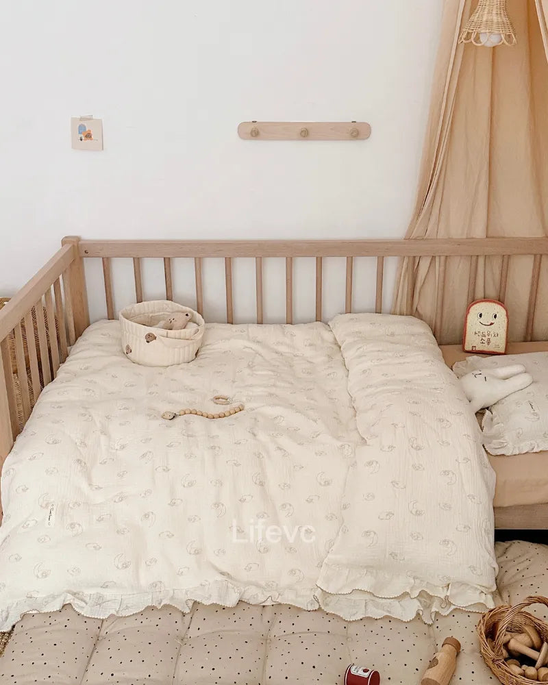 Cozy Lamb Haven Soft Skin-Friendly Duvet Cover Muslin Cotton Baby Duvet Cover