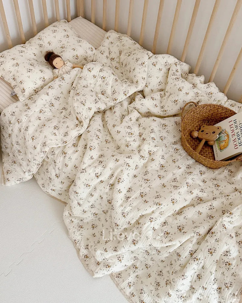Crape Myrtle Ultra Soft Lace Floral Double Gauze Cotton Baby Quilt