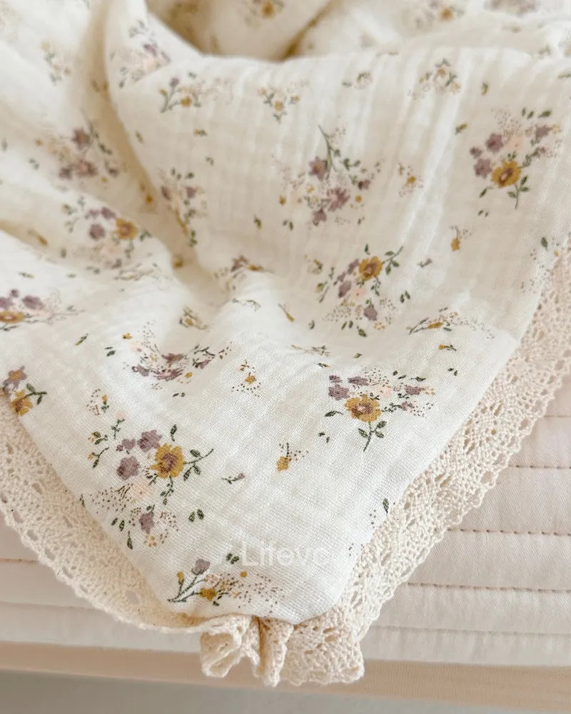 Crape Myrtle Ultra Soft Lace Floral Double Gauze Cotton Baby Quilt