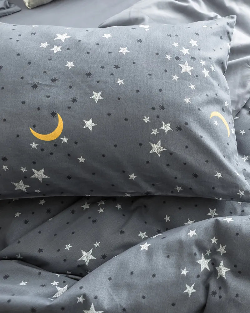 Dreamy Nights Breathable Star and Moon Cotton Duvet Cover Set