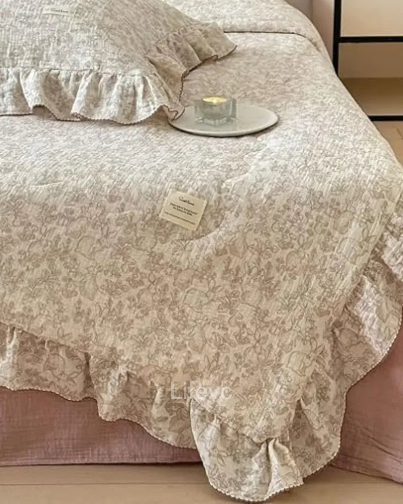 Dreamy Forest Cozy 100% Cotton Muslin Ruffled Baby Quilt