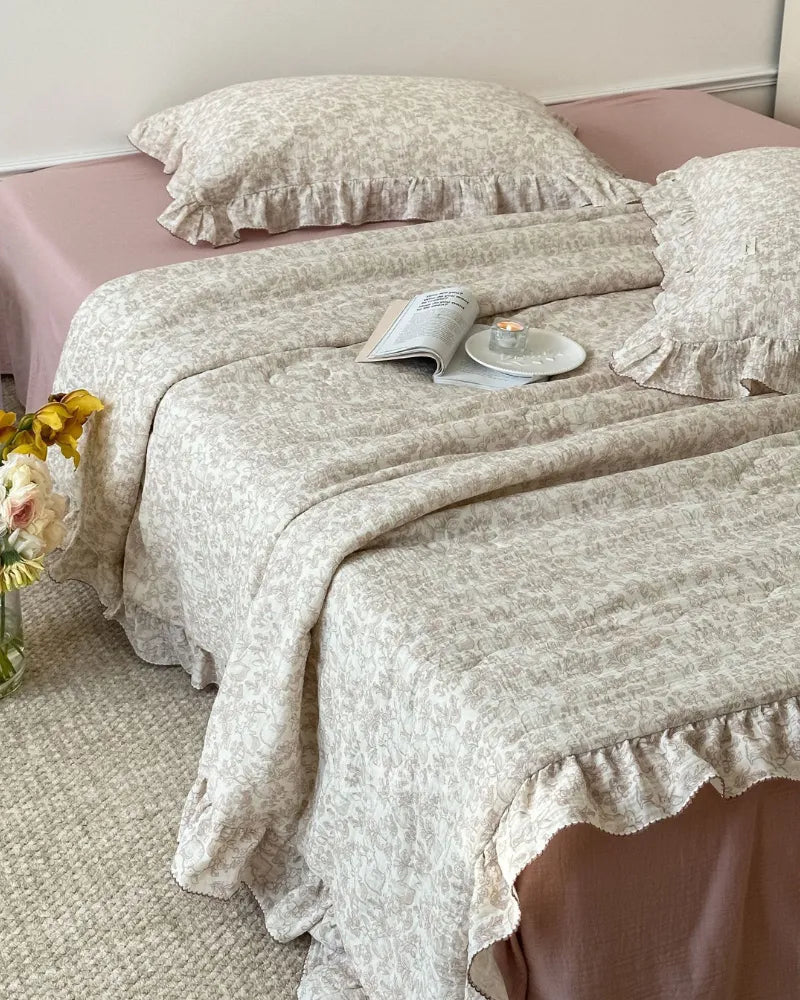 Dreamy Forest Cozy 100% Cotton Muslin Ruffled Baby Quilt