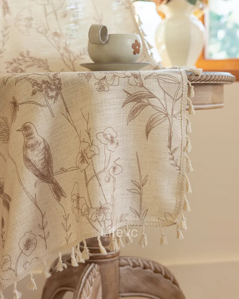 Dreamy Garden Vintage Floral White Sheer Curtains