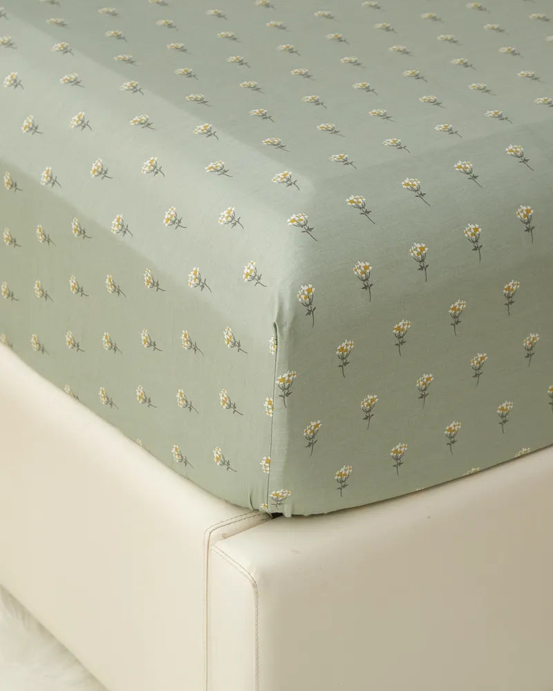 Floral Whispers Comfortable 100% Cotton Floral Fitted Sheet