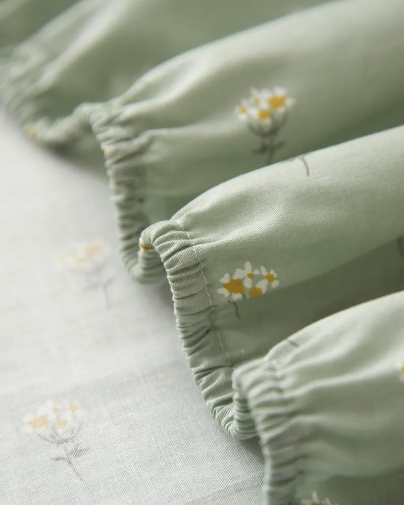 Floral Whispers Comfortable 100% Cotton Floral Fitted Sheet