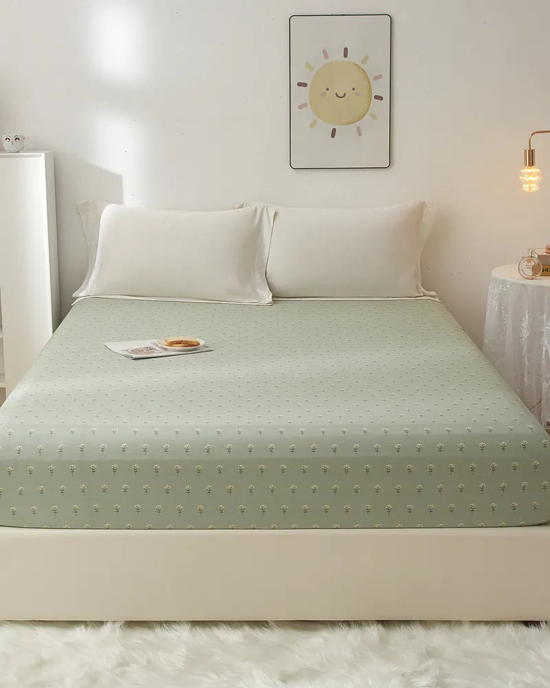 Floral Whispers Comfortable 100% Cotton Floral Fitted Sheet
