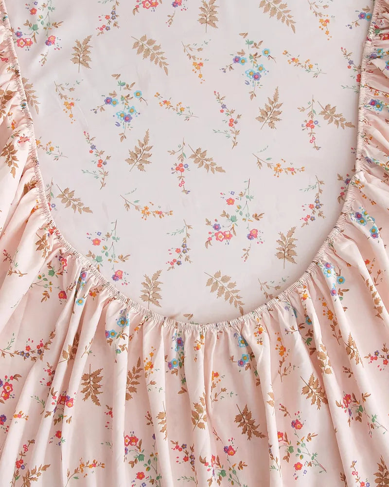 Garden Bliss High-quality Cozy Floral Sheet and Pillowcase Set