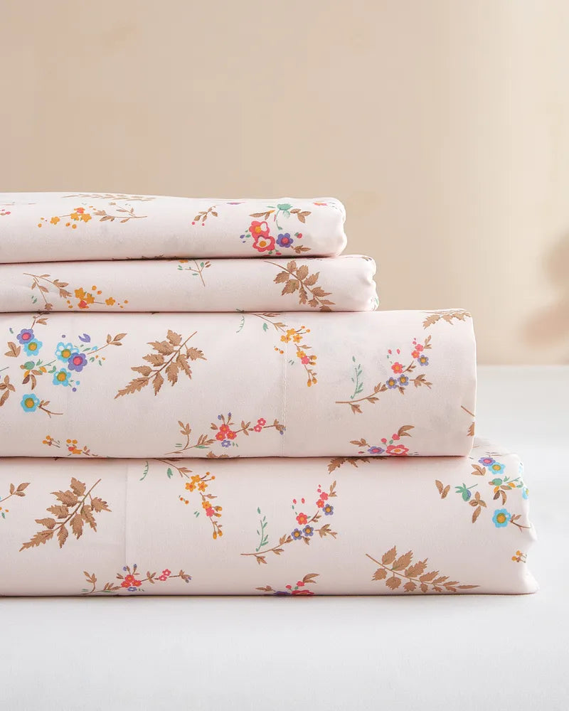 Garden Bliss High-quality Cozy Floral Sheet and Pillowcase Set