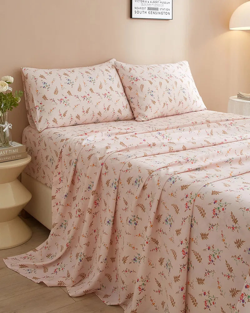 Garden Bliss High-quality Cozy Floral Sheet and Pillowcase Set