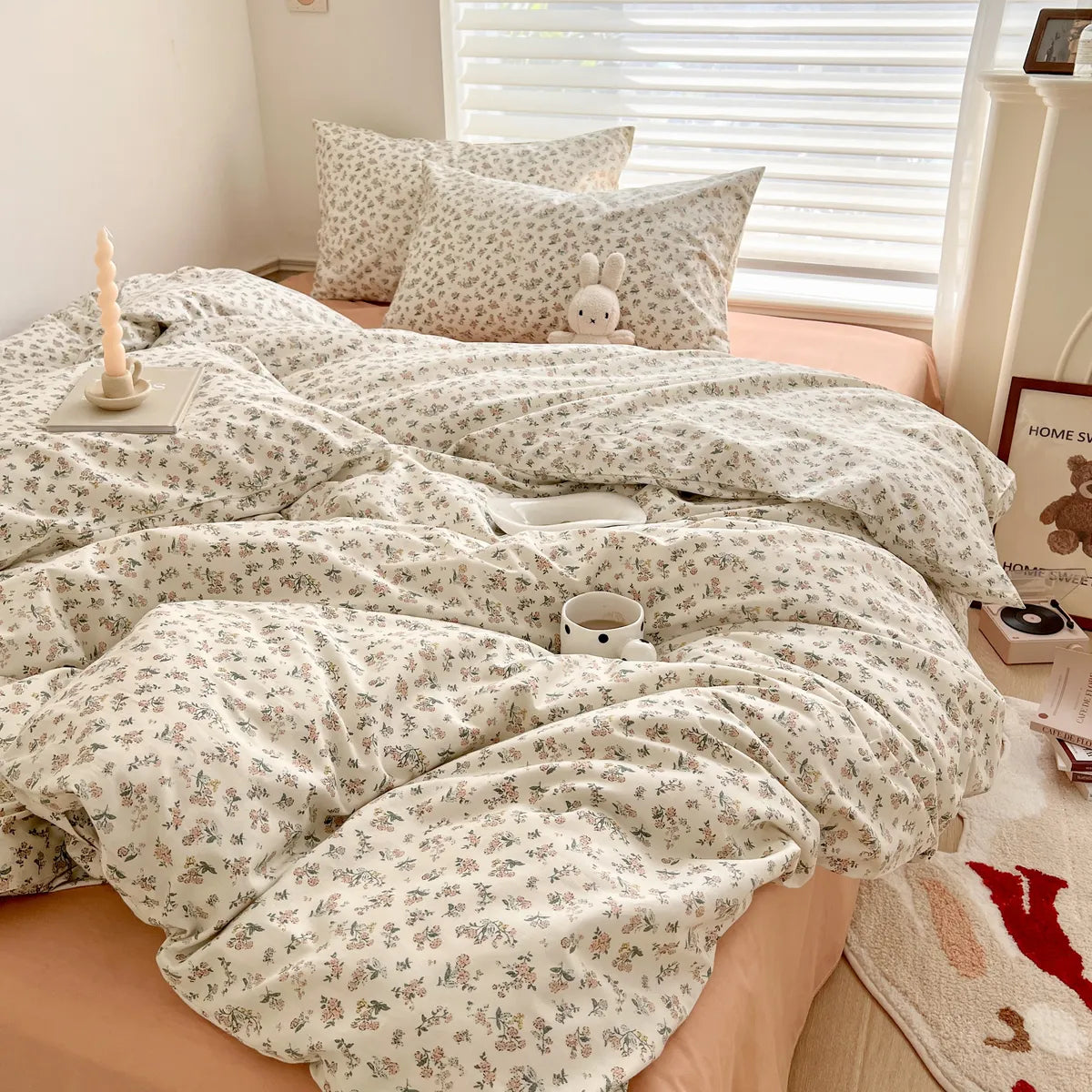 Gentle Meadows Skin-friendly Floral 100% Cotton Duvet Cover Set ...