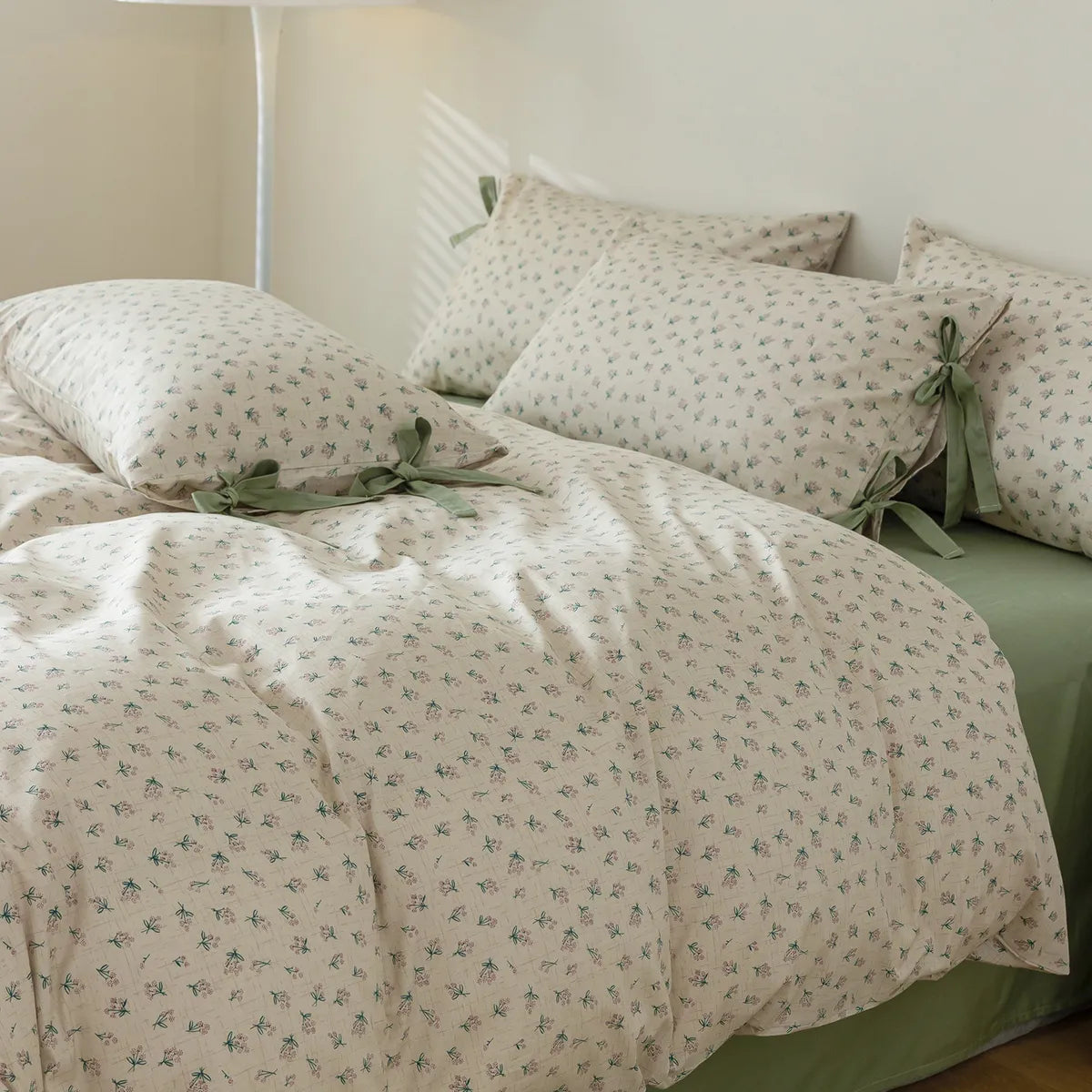 Green 100% Cotton Duvet Cover Set