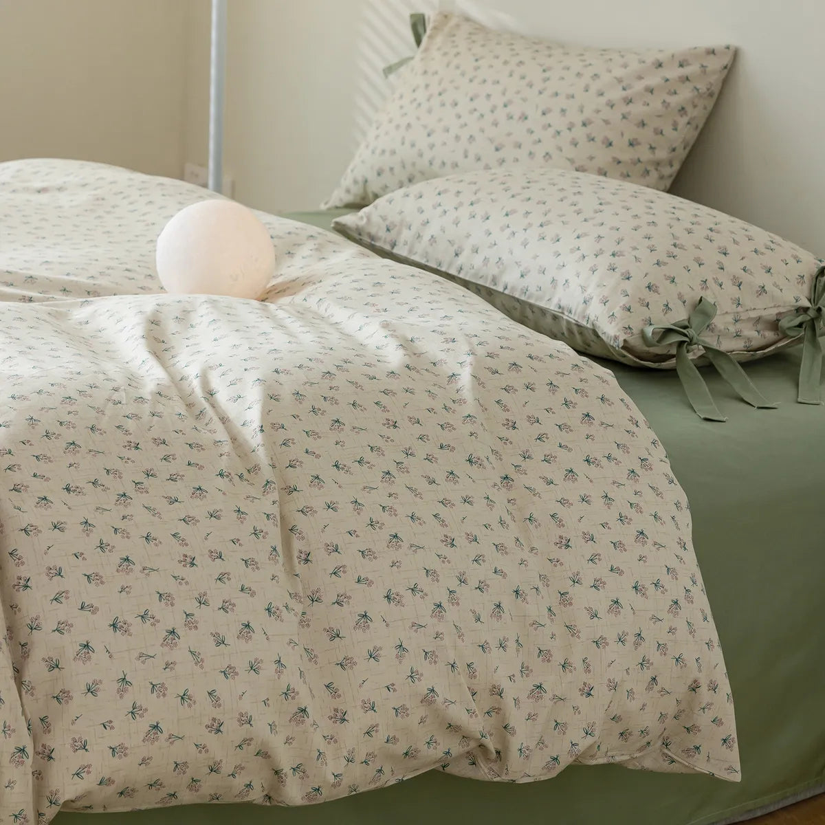 Green 100% Cotton Duvet Cover Set