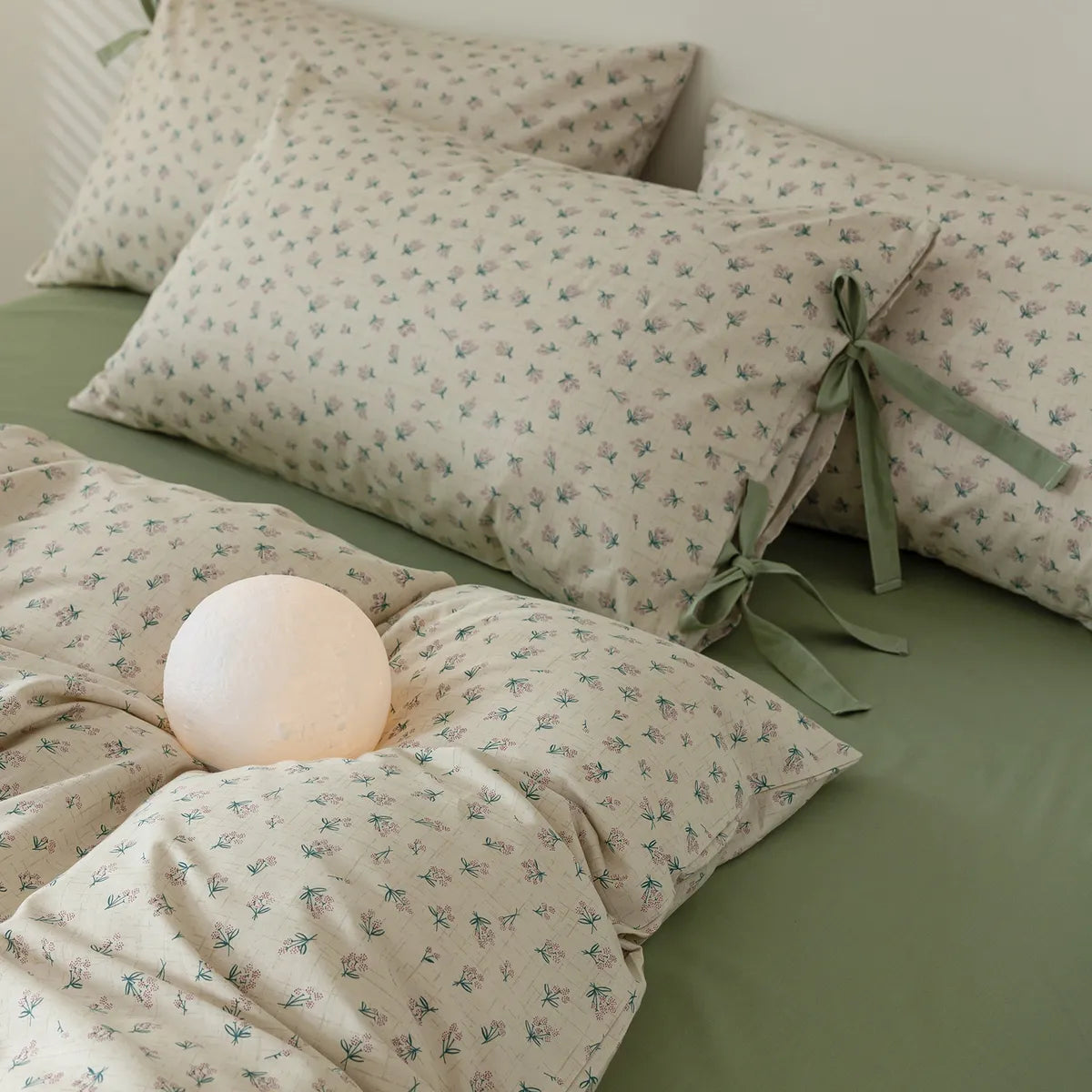 Green 100% Cotton Duvet Cover Set
