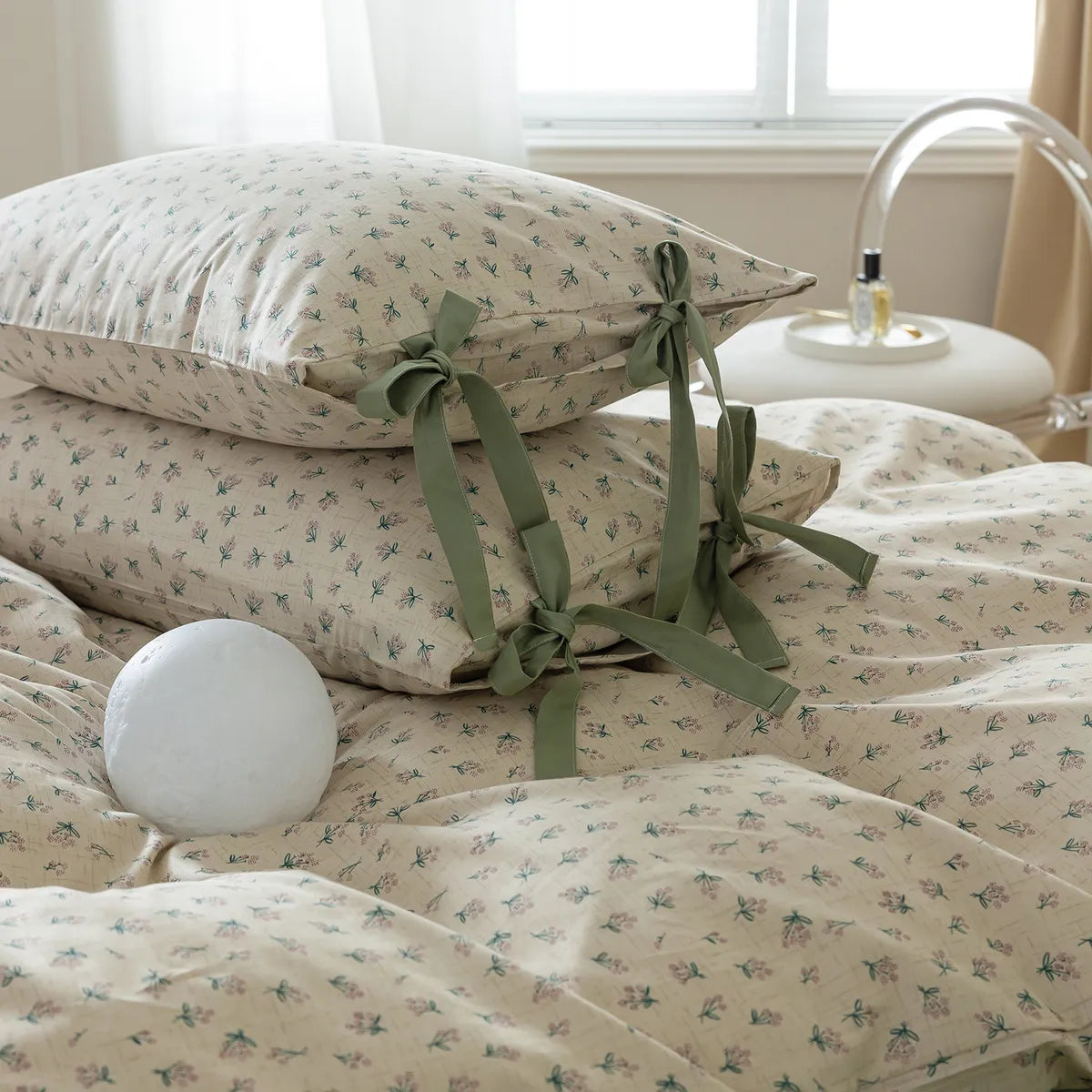 Green 100% Cotton Duvet Cover Set
