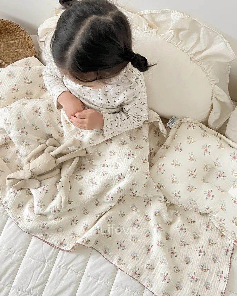 Azalea Charm Absorbent Floral 100 Cotton Muslin Baby Blanket Lifevc