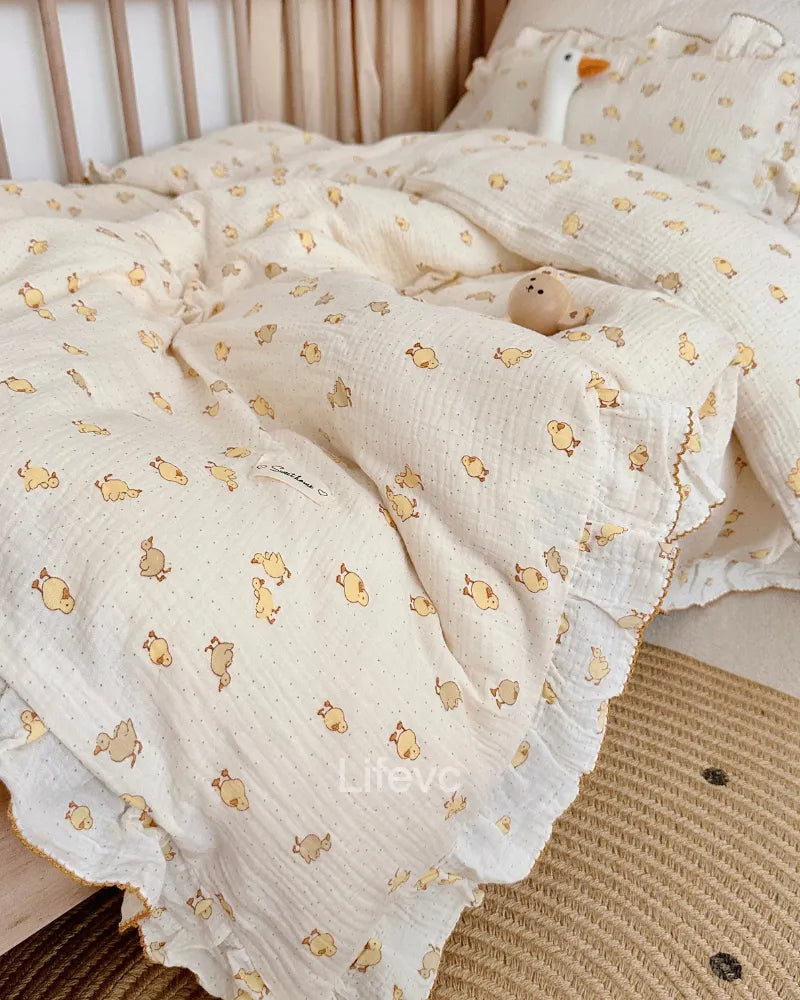 LC Baby Duckling Print Kids Duvet Cover for Boys Girls