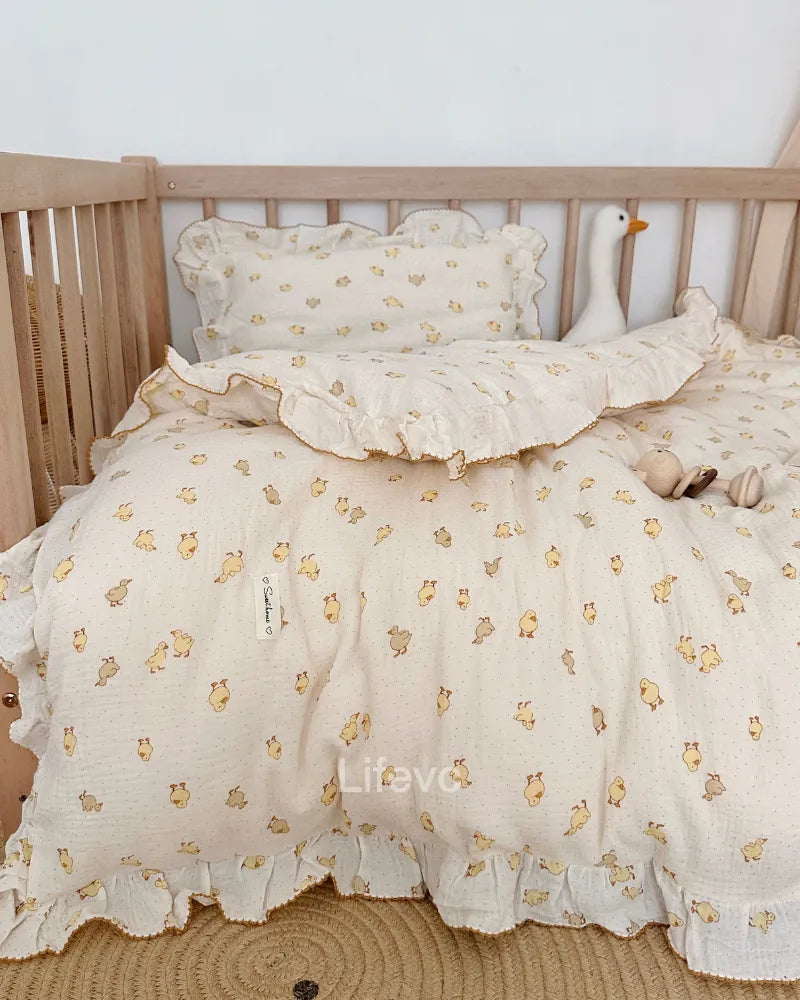 LC Baby Duckling Print Kids Duvet Cover for Boys Girls