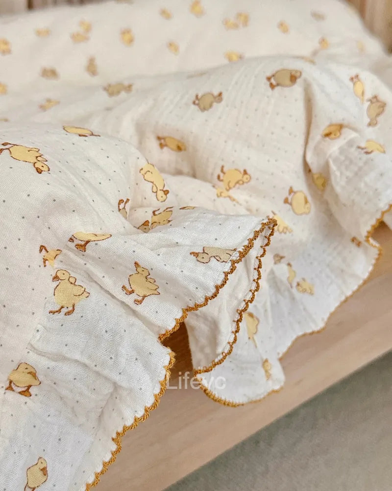 LC Baby Duckling Print Kids Duvet Cover for Boys Girls