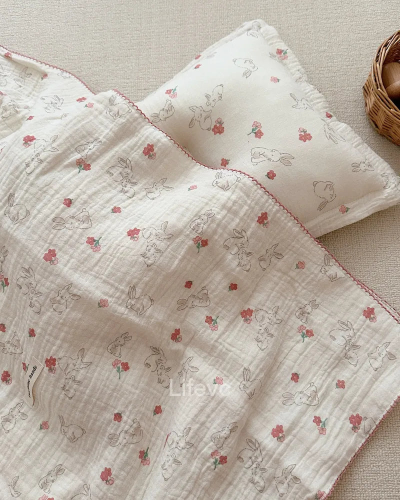 LC Bunny Baby Blankets Print Baby Quilt for Girls Boys